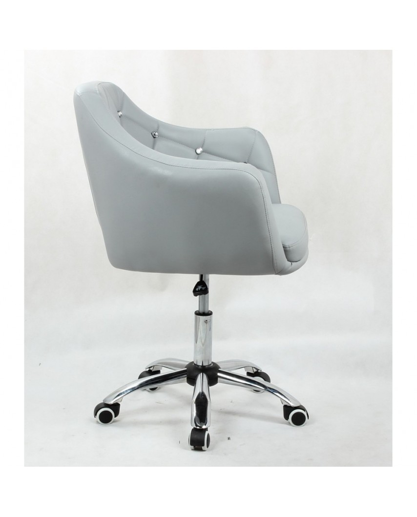 BLINK - Szary fotel biurowy na kółkach (chrom)
