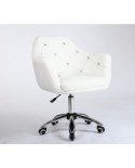 BLINK Krzesło obrotowe na kółkach fotel biały chrom