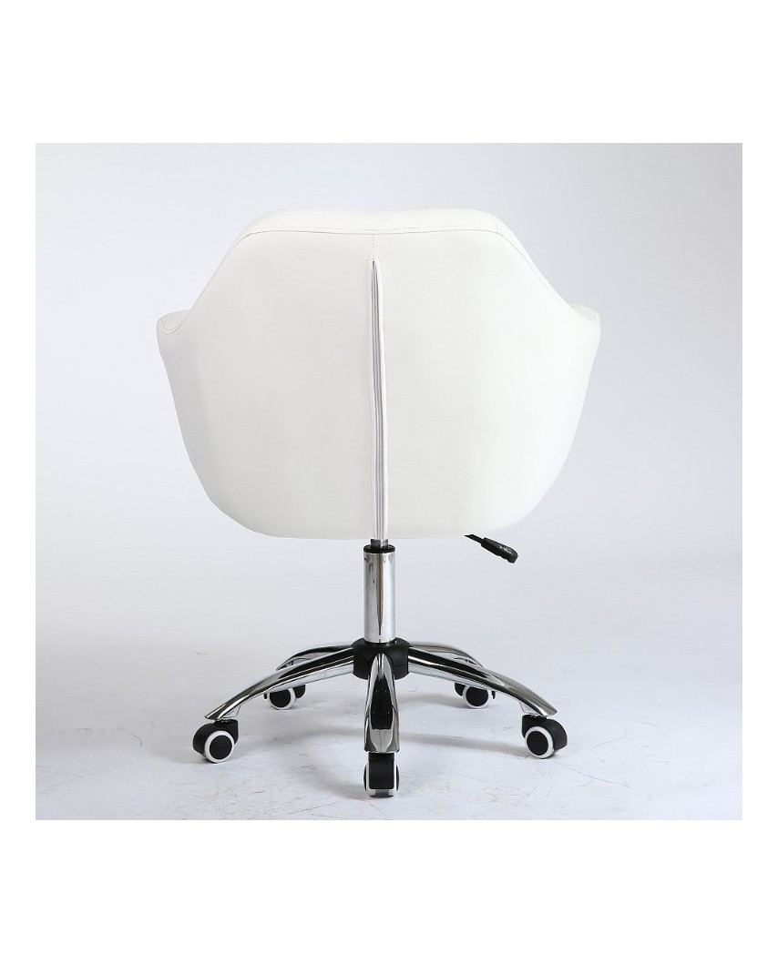 BLINK - Fotel obrotowy na kółkach biały (chrom)