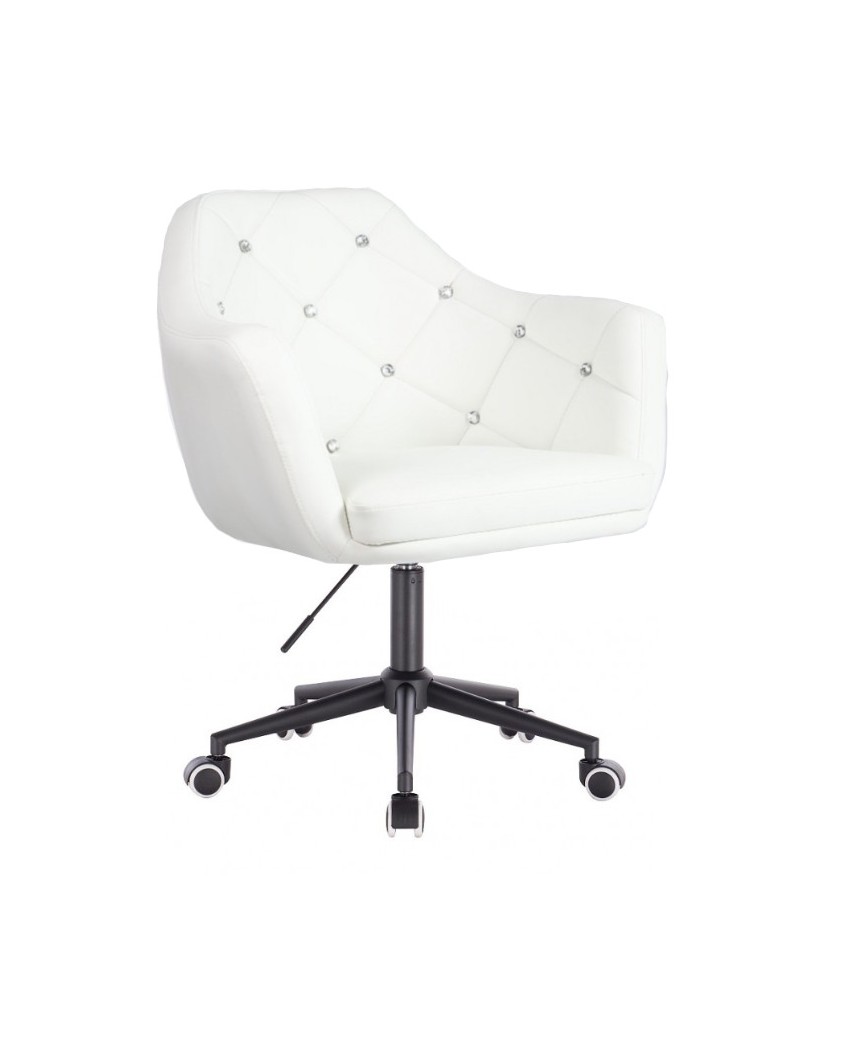 BLINK - Fotel biurowy biały na kółkach (czarne)