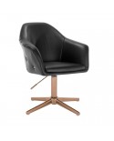 Elegancki czarny fotel BLINK ZET - złoty krzyżak