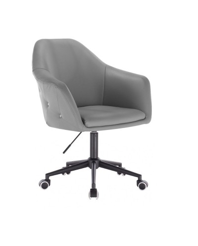 Szary fotel biurowy BLINK ZET - czarna podstawa kółka