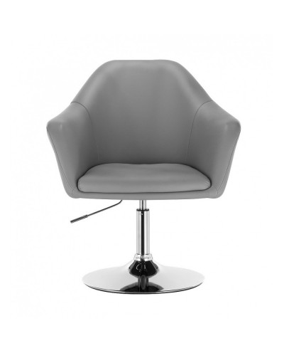 Krzesło tapicerowane BLINK ZET szare - chromowany dysk
