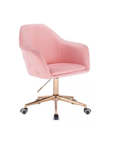 Różowe krzesło BLINK ZET na kółkach - złoty