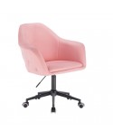 Różowy fotel BLINK ZET - czarna podstawa kółka