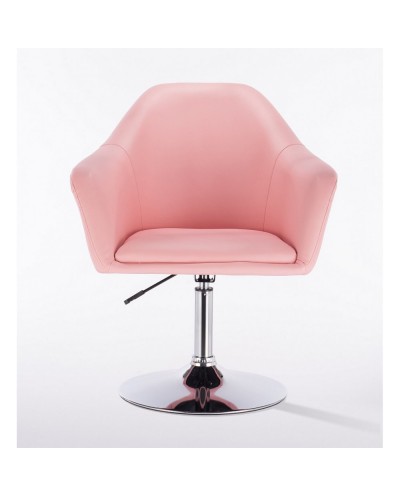 Krzesło tapicerowane BLINK ZET różowe - chromowany dysk