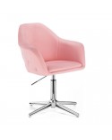 Fotel różowy BLINK ZET glamour - krzyżak chromowany