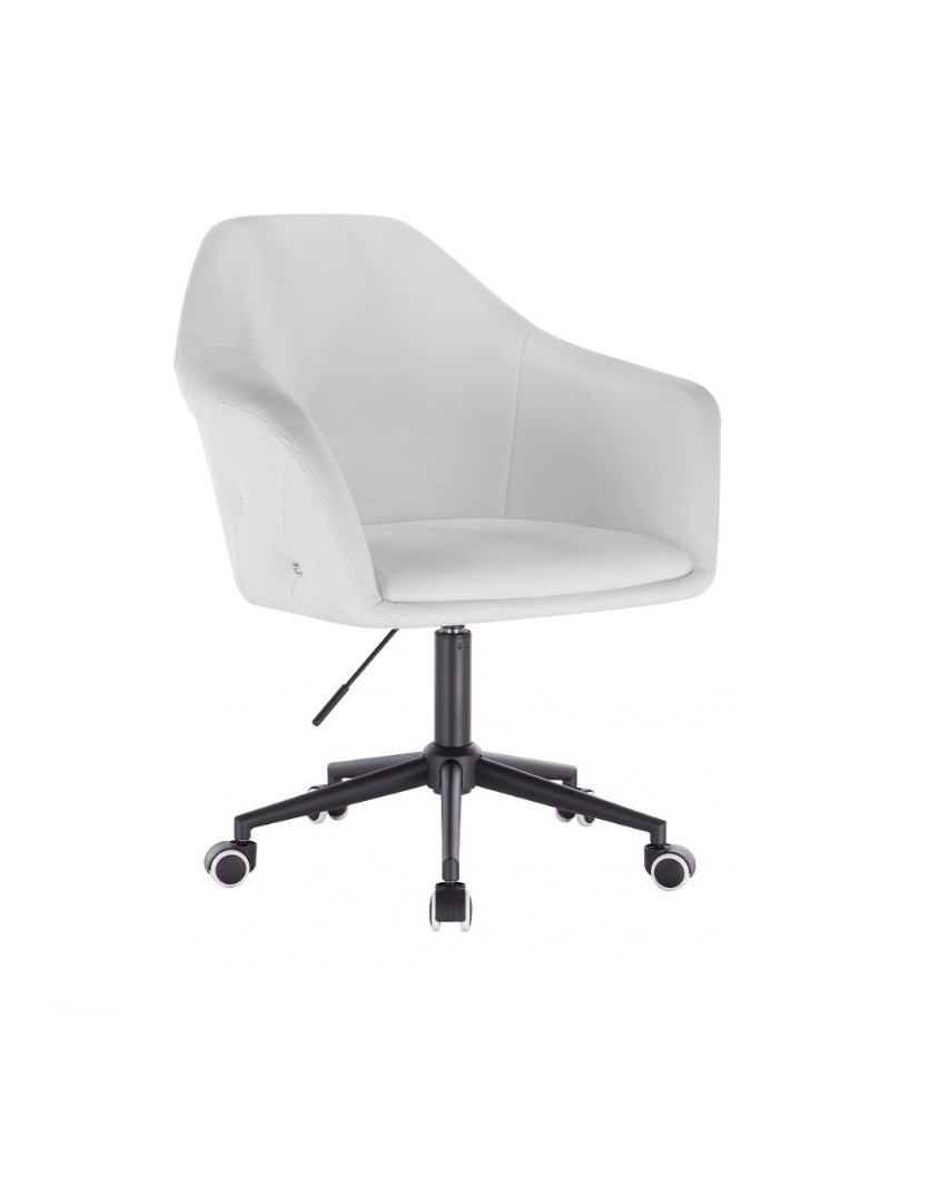 Biały fotel biurowy BLINK ZET - czarna podstawa kółka