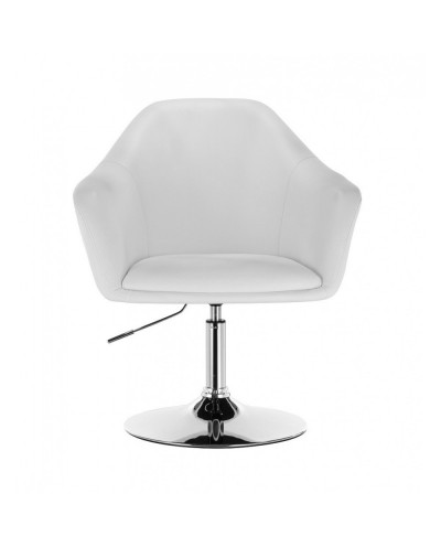 Krzesło tapicerowane BLINK ZET białe - chromowany dysk