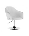 Krzesło tapicerowane BLINK ZET białe - chromowany dysk