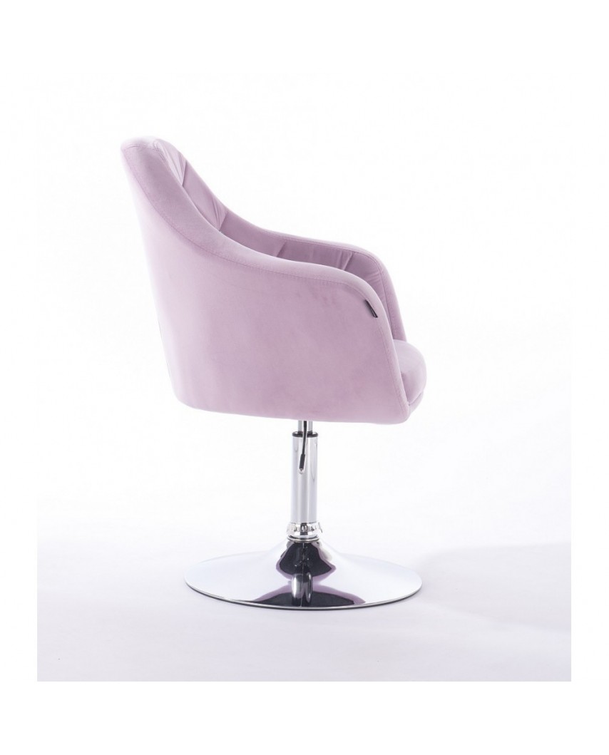 BLERM CRISTAL Krzesło tapicerowane welurem ciemne morze - chromowany dysk