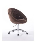 Krzesło pikowane BLOM CRISTAL czekoladowe - chromowana podstawa kółka