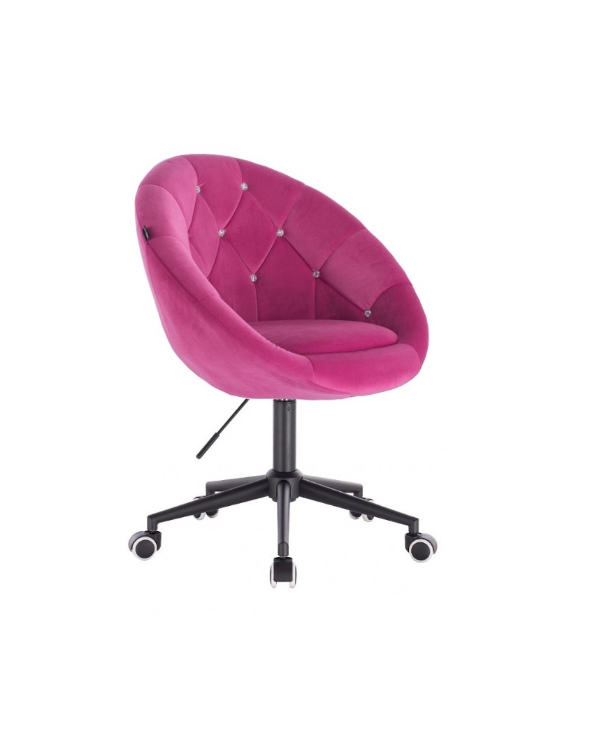 BLOM CRISTAL Krzesło materiał welurowy malinowe - kółka czarne