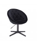 Czarny fotel tapicerowany BLOM salon - czarny krzyżak