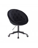 BLOM Czarne krzesło obrotowe - kółka czarne