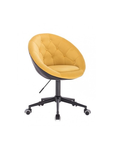 Krzesło na kółkach obrotowe żółty / czarny BLOM - kółka czarne