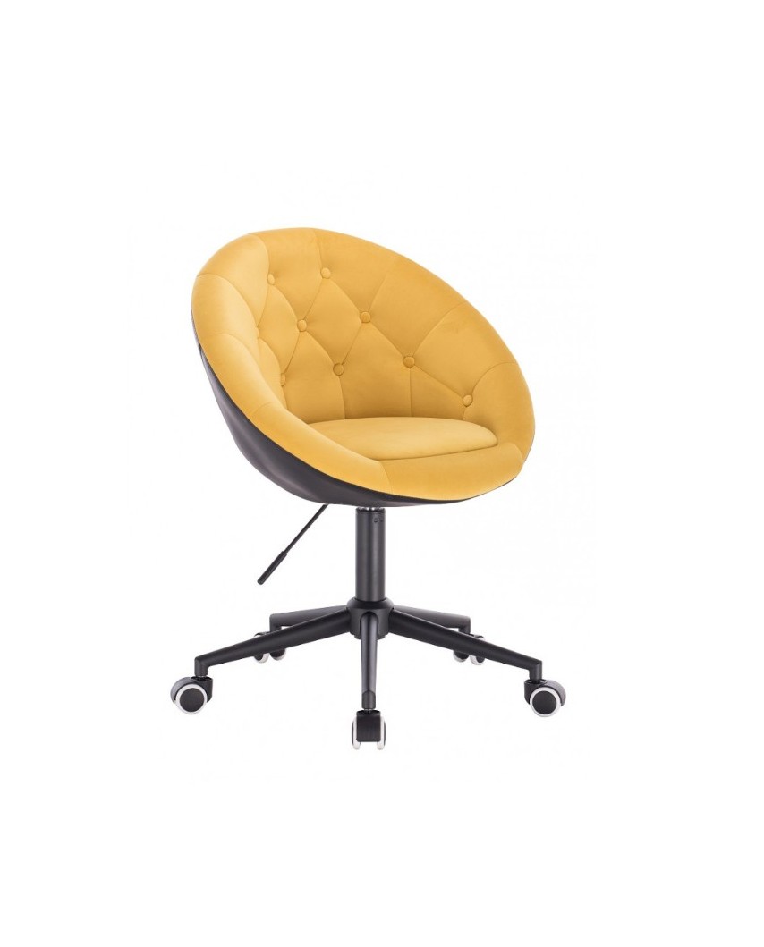 Krzesło na kółkach obrotowe żółty / czarny BLOM - kółka czarne