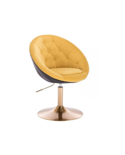 Fotel wypoczynkowy żółty / czarny BLOM - złoty dysk
