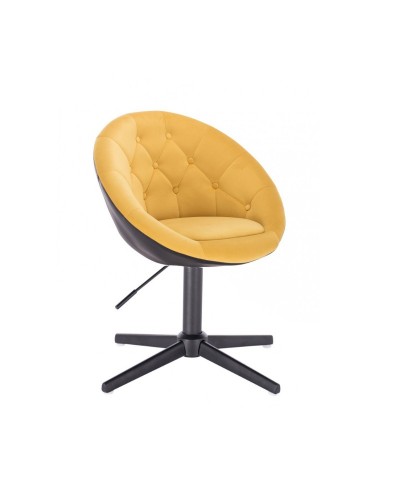 BLOM Żółty / czarny fotel biurowy - czarny krzyżak