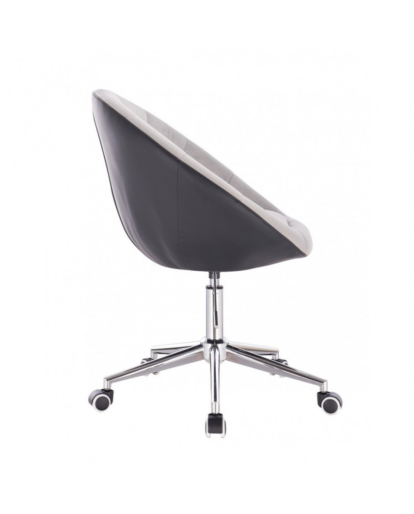 BLOM Krzesło tapicerowane stalowy / czarny - chromowane kółka