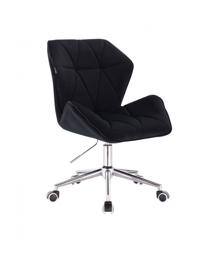 Czarne krzesło tapicerowane CRONO - kółka chrom