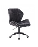 CRONO Krzesło obrotowe kolor czarny skóra ekologiczna - czarne kółka