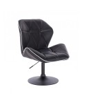 CRONO Czarne krzesło z oparciem obrotowe - czarny dysk