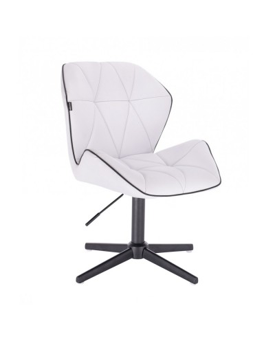 Białe krzesło CRONO skóra ekologiczna - czarny krzyżak