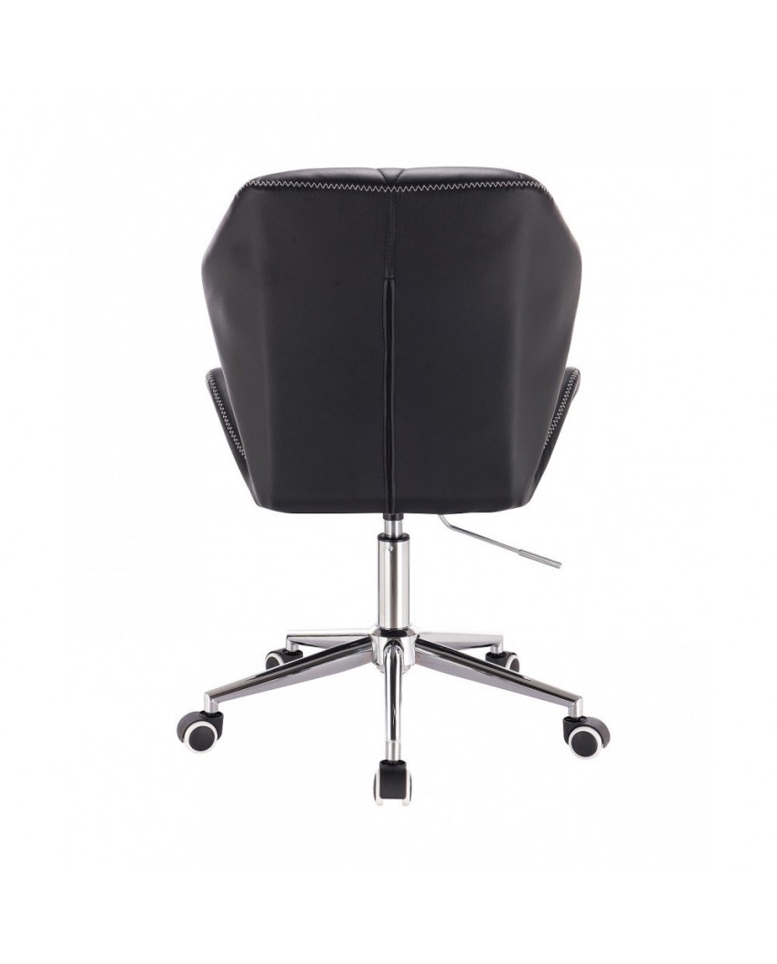 Czarno krzesło CRONO ZET z przeszyciem na oparciu - kółka chrom