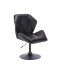 CRONO ZET Czarne krzesło tapicerowane skóra ekologiczna - czarny dysk