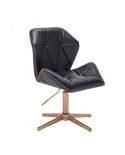 Krzesło z modnym przeszyciem CRONO ZET czarne - złoty krzyżak