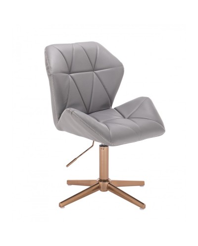 Krzesło z modnym przeszyciem CRONO ZET szare - złoty krzyżak