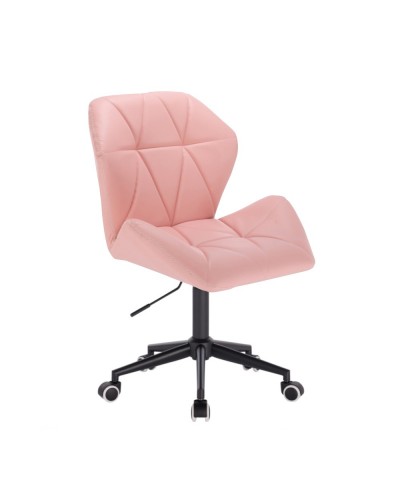 CRONO ZET Krzesło różowe z oparciem - róż - czarne kółka