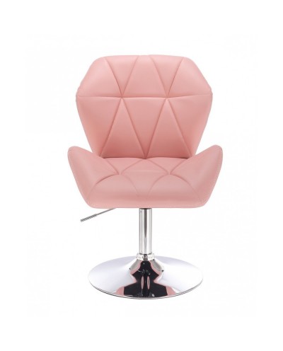 CRONO ZET Różowe krzesło do toaletki - dysk chrom