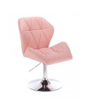 CRONO ZET Różowe krzesło - dysk chrom
