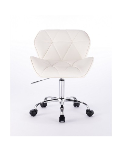 Małe krzesło PETYR UNO białe - kółka chrom