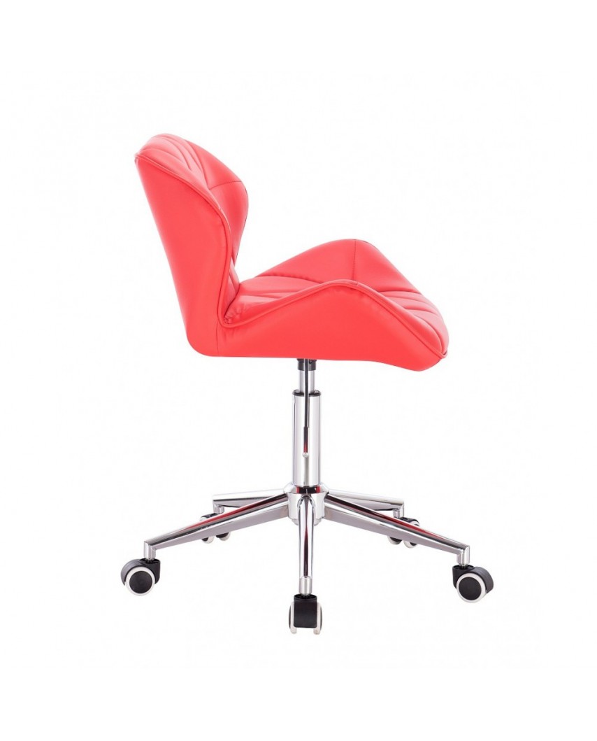 Małe krzesło PETYR UNO czerwone - kółka chrom