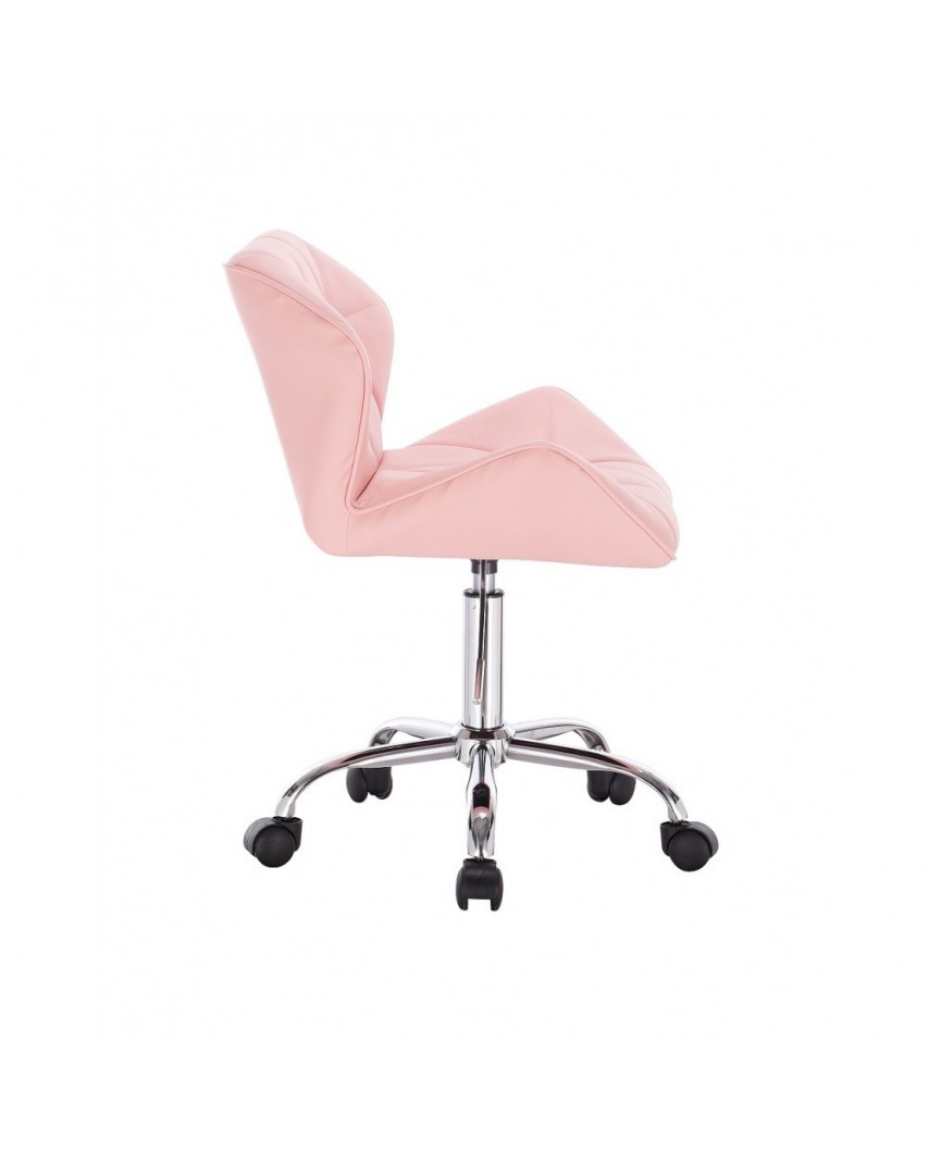 Różowe krzesło dla dziewczynki PETYR UNO - kółka chrom