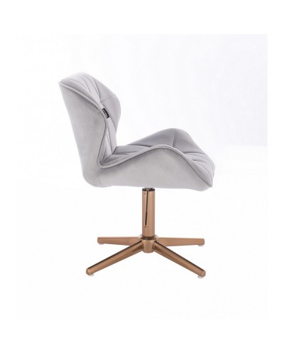 Krzesło welurowe PETYR stalowe - złoty krzyżak
