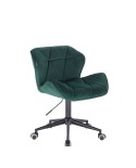 Krzesło obrotowe PETYR butelkowa zieleń - czarne kółka