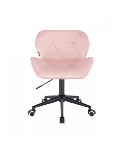 Krzesło obrotowe PETYR pudrowy róż - czarne kółka