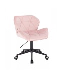 Krzesło obrotowe PETYR pudrowy róż - czarne kółka