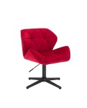 Czerwone krzesło PETYR na metalowej czarnej podstawie krzyżak
