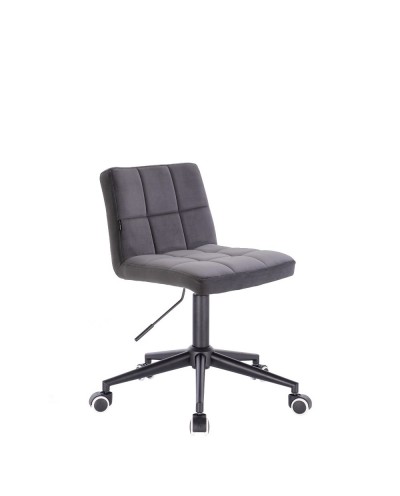 Małe krzesło z oparciem ATENA welur grafitowy - kółka czarne
