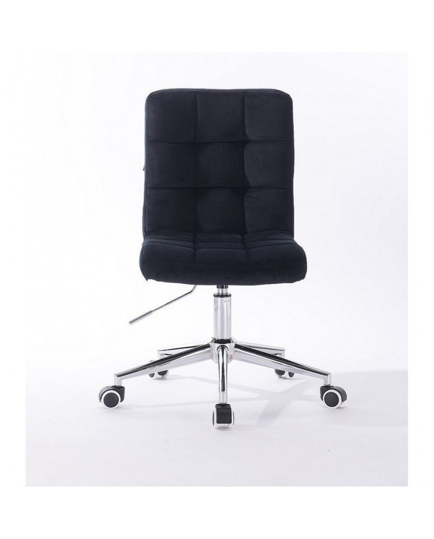 Czarne krzesło skandynawskie CAMELIA - kółka chrom