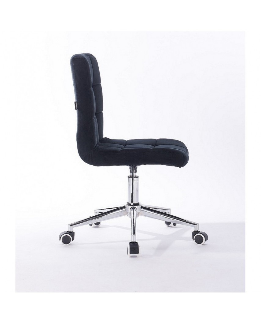 Czarne krzesło skandynawskie CAMELIA - kółka chrom