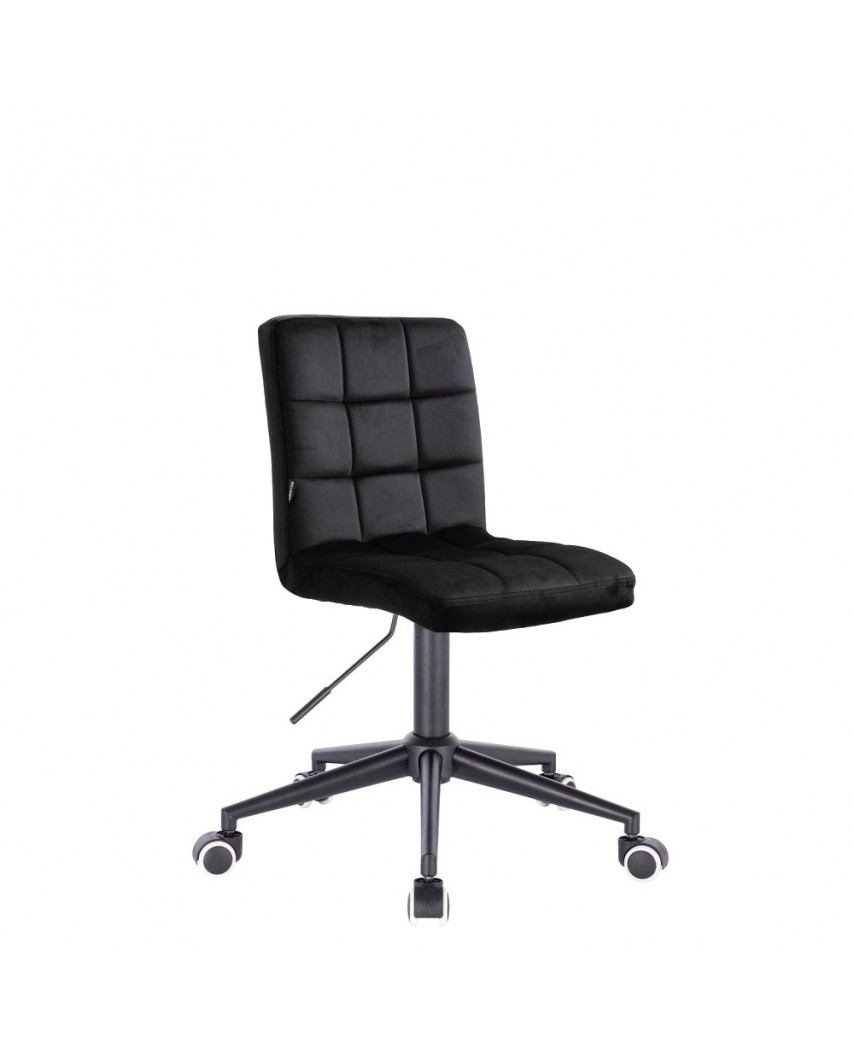 CAMELIA - Czarne krzesło skandynawskie na czarnej podstawie kółka