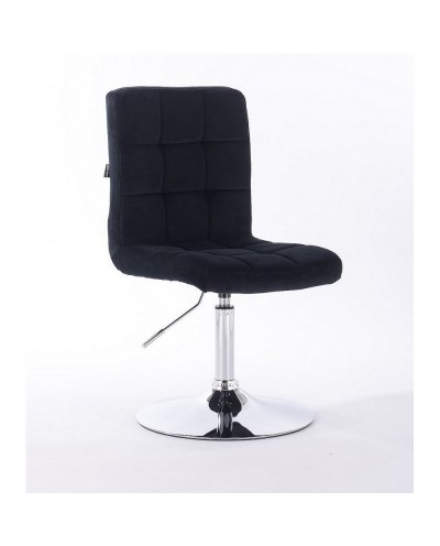 Krzesło z oparciem CAMELIA czarny welur - dysk chrom