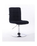 Krzesło z oparciem CAMELIA czarny welur - dysk chrom