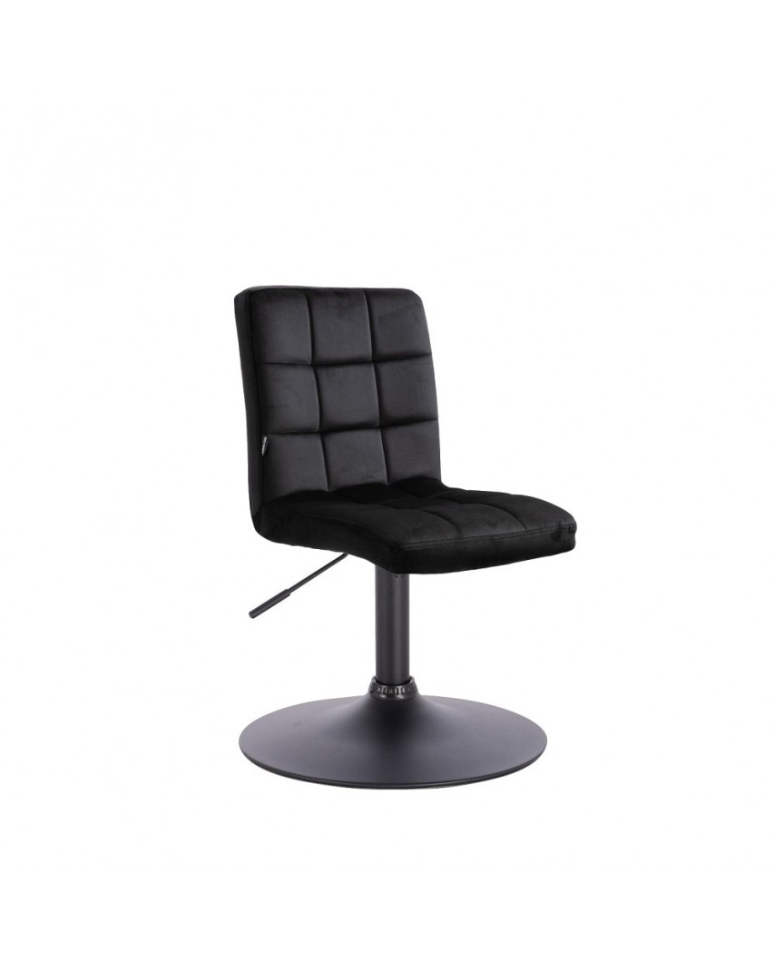 Krzesło z oparciem CAMELIA czarny welur - podstawa czarna dysk
